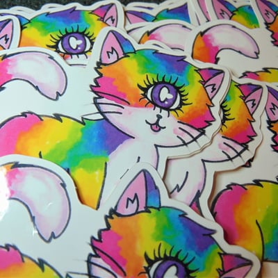 Image of Rainbow Cyclops Kitten Sticker