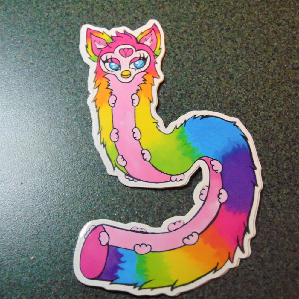 Image of Rainbow Long Furby Sticker