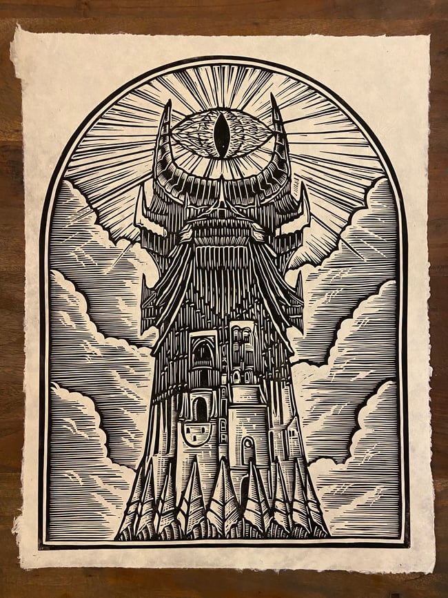 Barad-Dur Block Print