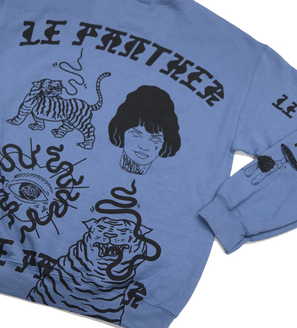 Image of New Limited Edition All Over Printed Sweatshirt (SIZE MEDIUM) Indigo Blue