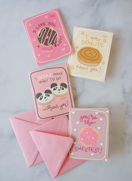 Image of Panda Donut Valentine's Day Card