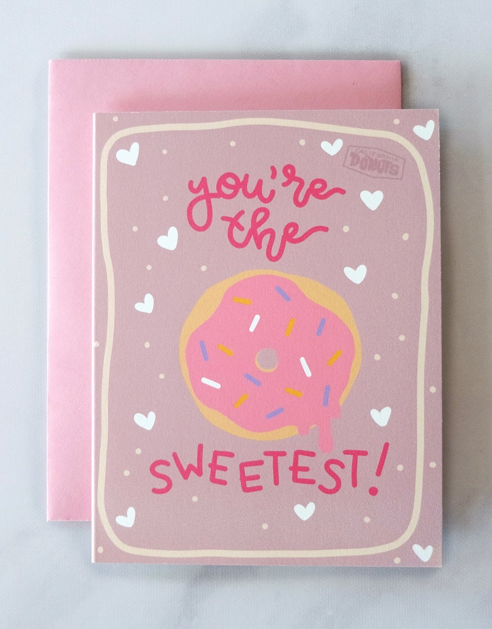 Image of Pink Sprinkles Donut Valentine's Day Card