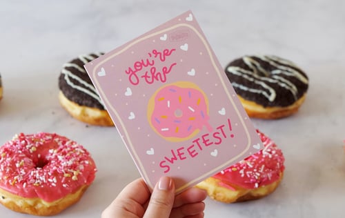 Image of Pink Sprinkles Donut Valentine's Day Card