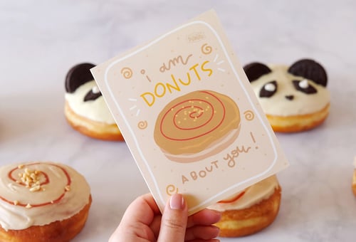 Image of PB&J Donut Valentine's Day Card