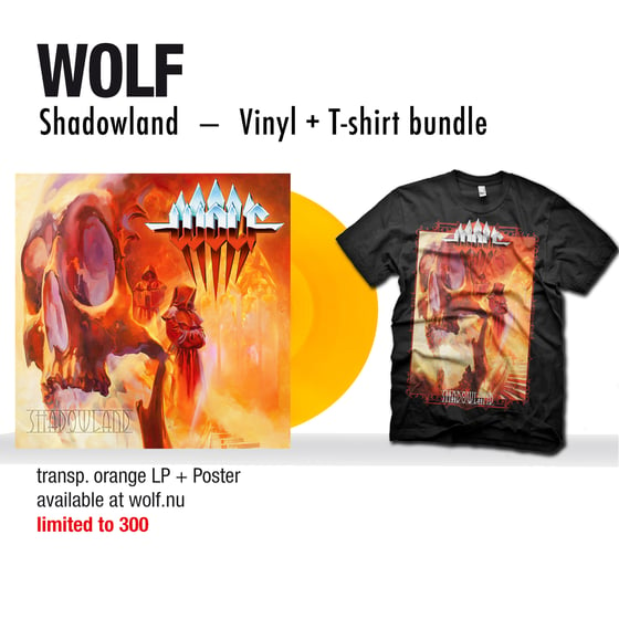 Image of 'Shadowland' BUNDLE. Trans. orange LP + T-shirt. ONLY AVAILABLE HERE!!!