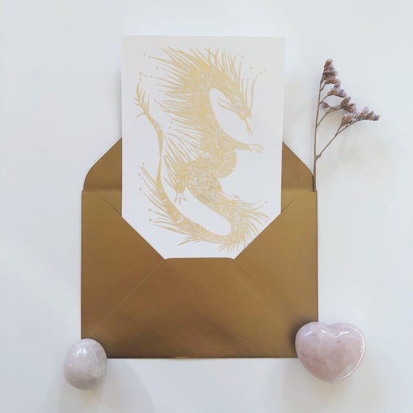 Image of Greeting Card *Gold Dragon*