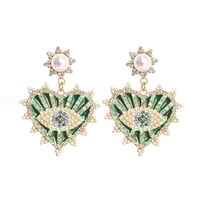 Image 1 of Green Rebecca Earrings