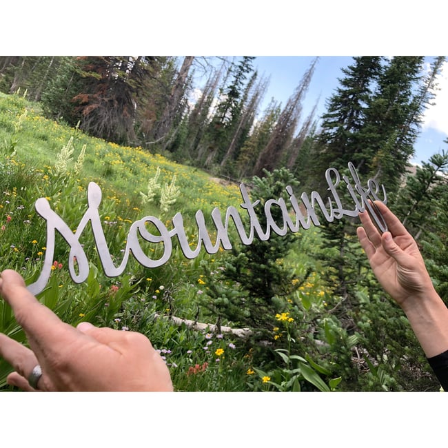 Mountain Life Recycled Raw Steel Sign