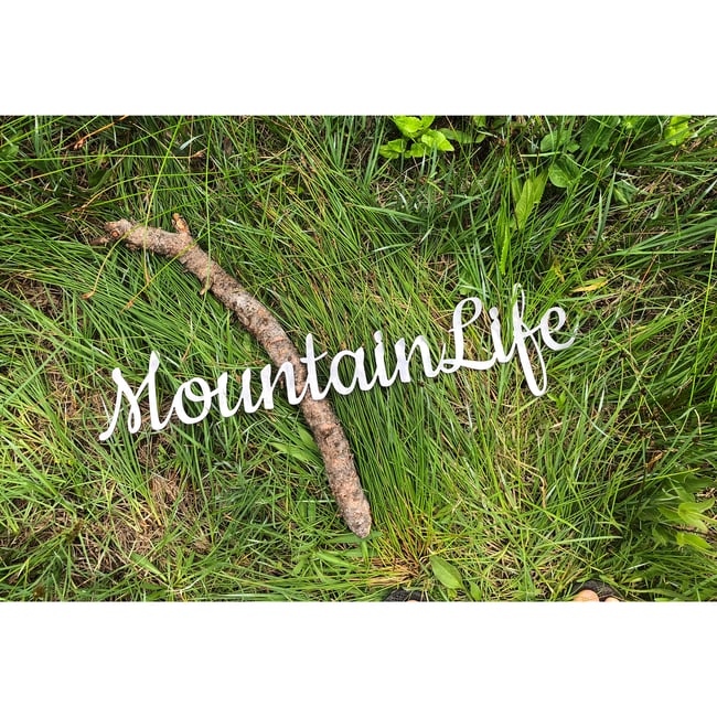 Mountain Life Recycled Raw Steel Sign