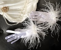 Image 5 of Ostrich Feather Satin Gloves
