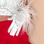 Image 3 of Ostrich Feather Satin Gloves