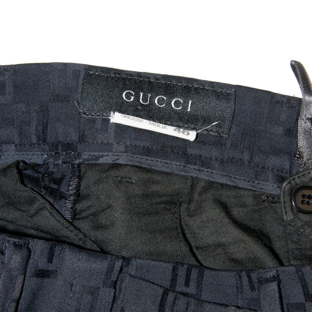 Image of Gucci by Tom Ford 2000 Mens Runway Logo Trousers