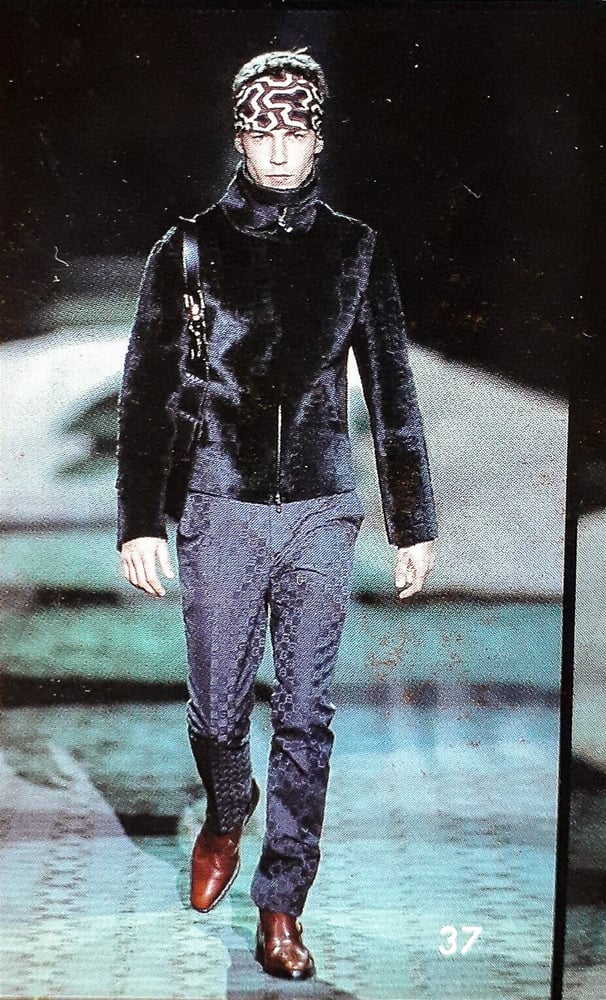 Image of Gucci by Tom Ford 2000 Mens Runway Logo Trousers