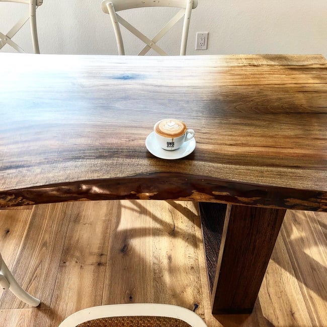 Bay Laurel Single Slab Live Edge Dining Table