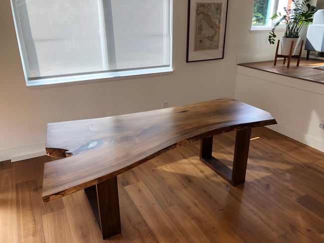 Bay Laurel Single Slab Live Edge Dining Table
