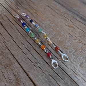 Image of Rainbow beaded chain extender 4", made to order