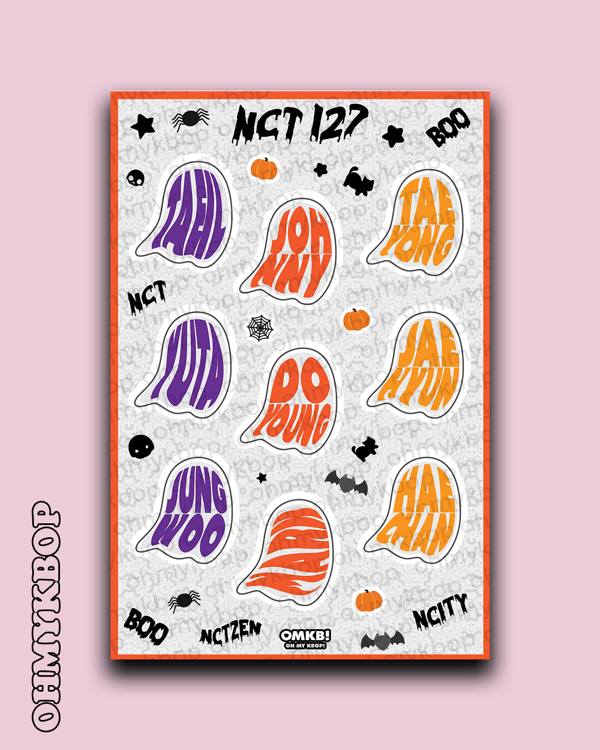 Image of NCT 127 Spooky Ghost Sticker sheet