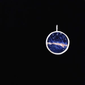 Image of 'Starry Night' Sodalite flat round cut silver necklace no.2