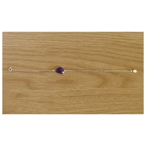 Image of Ruby Zoisite faceted cut mixed shape silver chain bracelet
