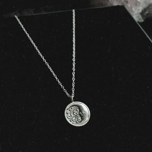 Image of Moon Medallion Sterling Silver Pendant Necklace