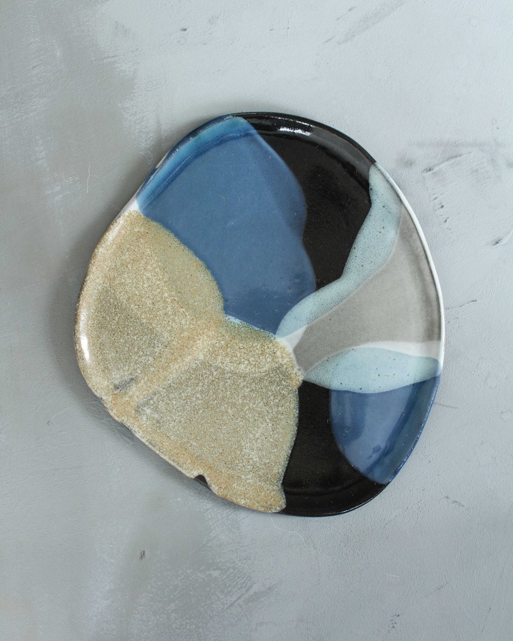 Image of Plate - Blue Pour Patterning No. 8