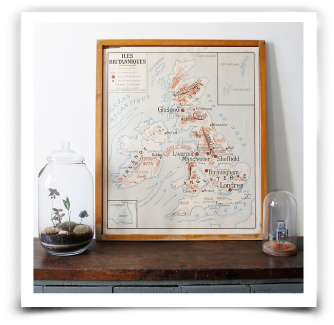 Affiche scolaire Iles britanniques/Chine