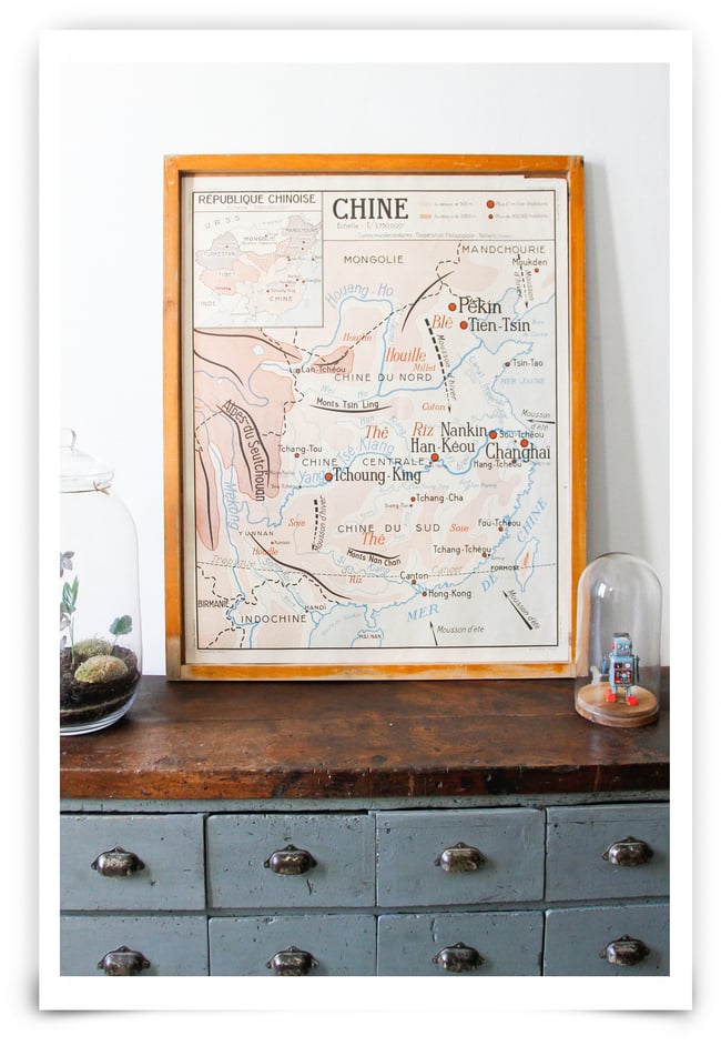 Affiche scolaire Iles britanniques/Chine
