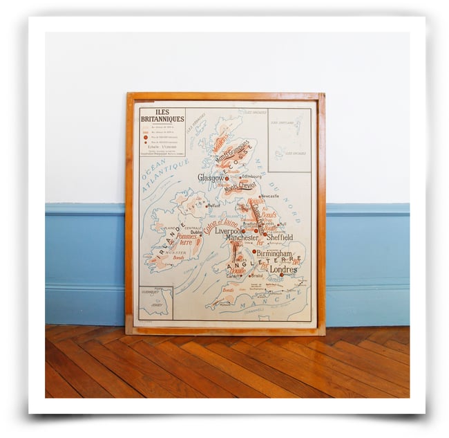 Affiche scolaire Iles britanniques/Chine