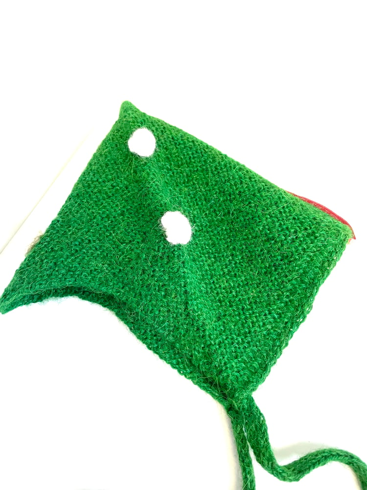 Image of Pom pom hat forest green 