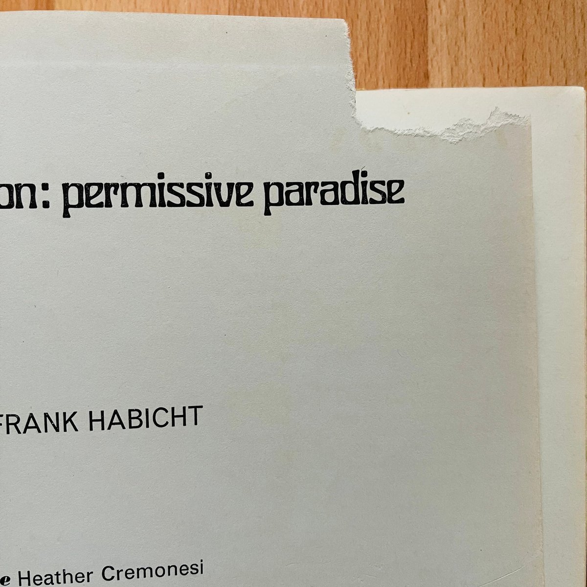 MODEST) BOOKS — (Frank Habicht) (Young London Permissive Paradise)