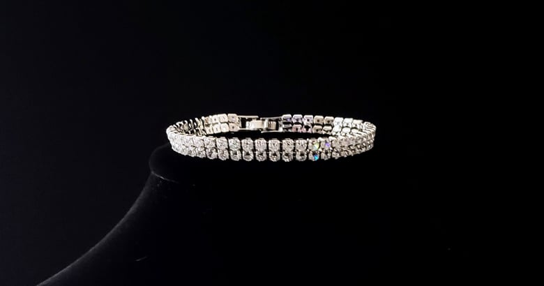 Image of Rhinestone & Silver Bracelet 