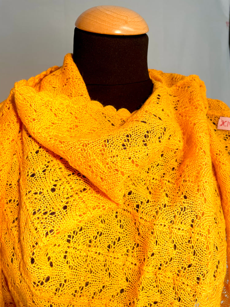 Image of Laced knitted poncho Marigold 