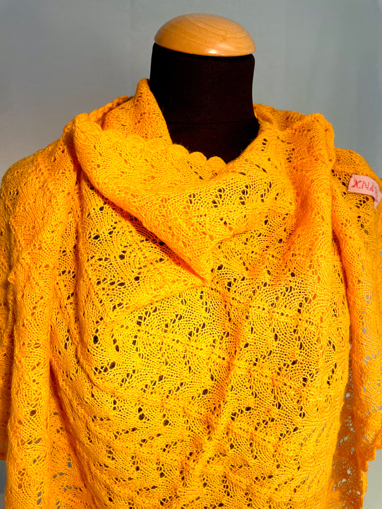 Image of Laced knitted poncho Marigold 