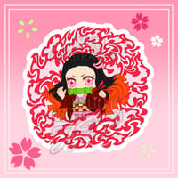 Image 1 of Nezuko Pin Sticker
