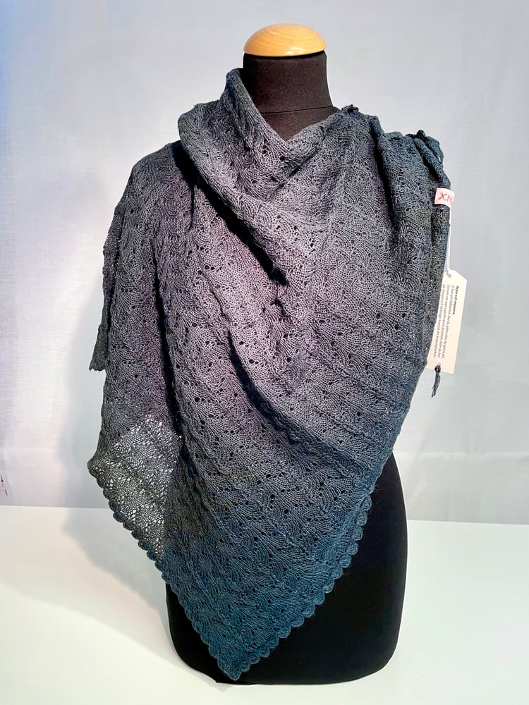 Image of Laced knitted poncho Thunder Blue 