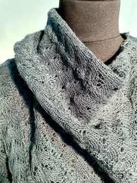 Image 2 of Laced knitted poncho Thunder Blue 