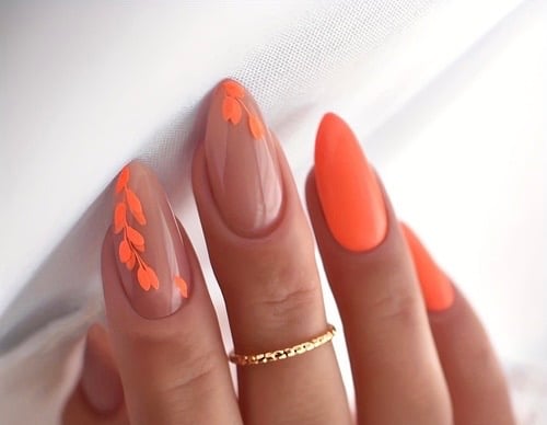 Image of Short Pretty Gurl Nails Orange 