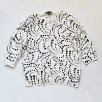 Image 2 of black and white gray polka dot dots baseball short sleeve 6/6x courtneycourtney shirt top sweater