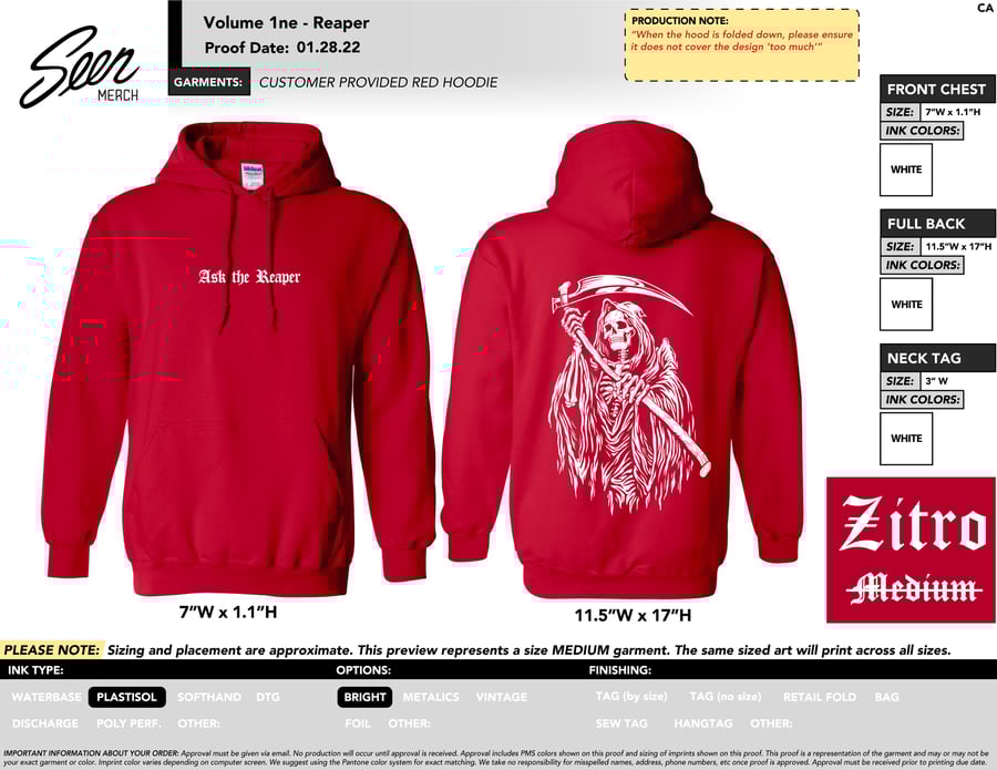 Image of Valentine's Reaper Hoodie