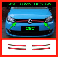 Image 1 of X4 mk3 facelift Vw Caddy Front Grill colour change overlay stickers 