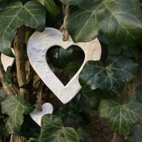 Image 2 of White Porcelain Heart Decoration/Gift Tag