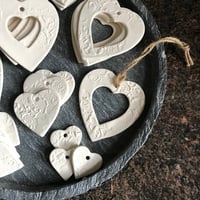 Image 1 of White Porcelain Heart Decoration/Gift Tag