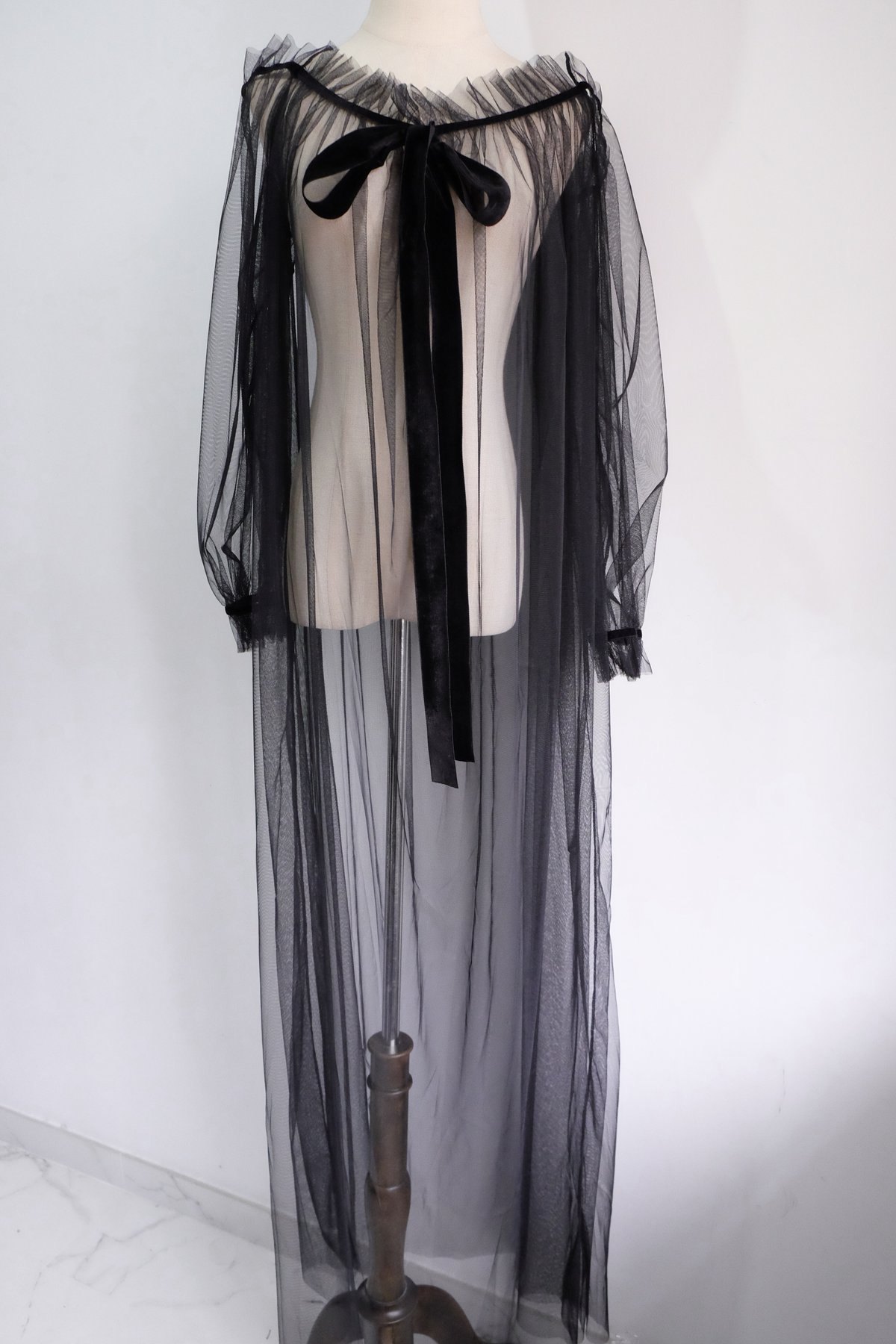 Image of SAMPLE SALE - Unreleased Mesh Cape & Dress Black