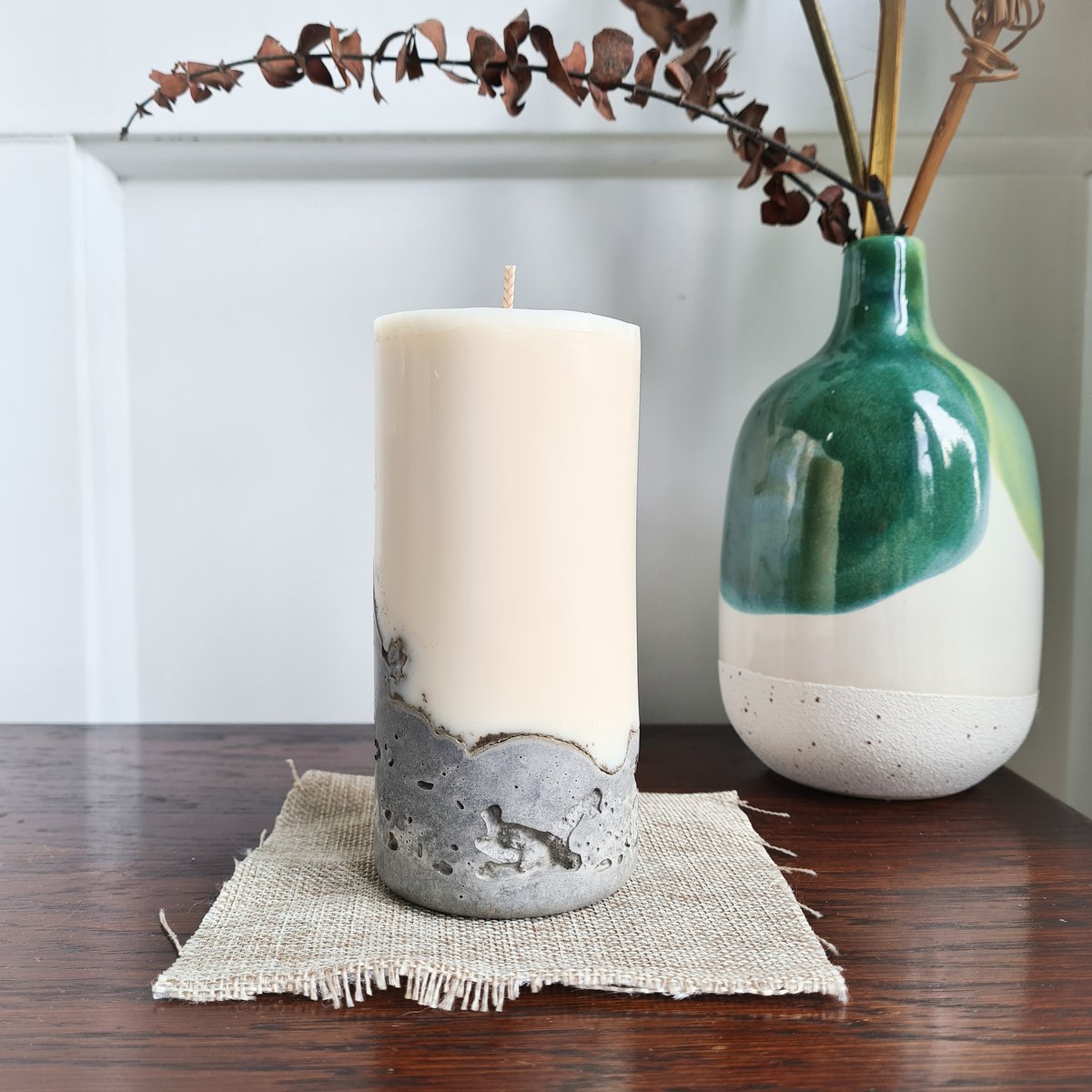 Soy Wax Concrete Candle - Raw Detail