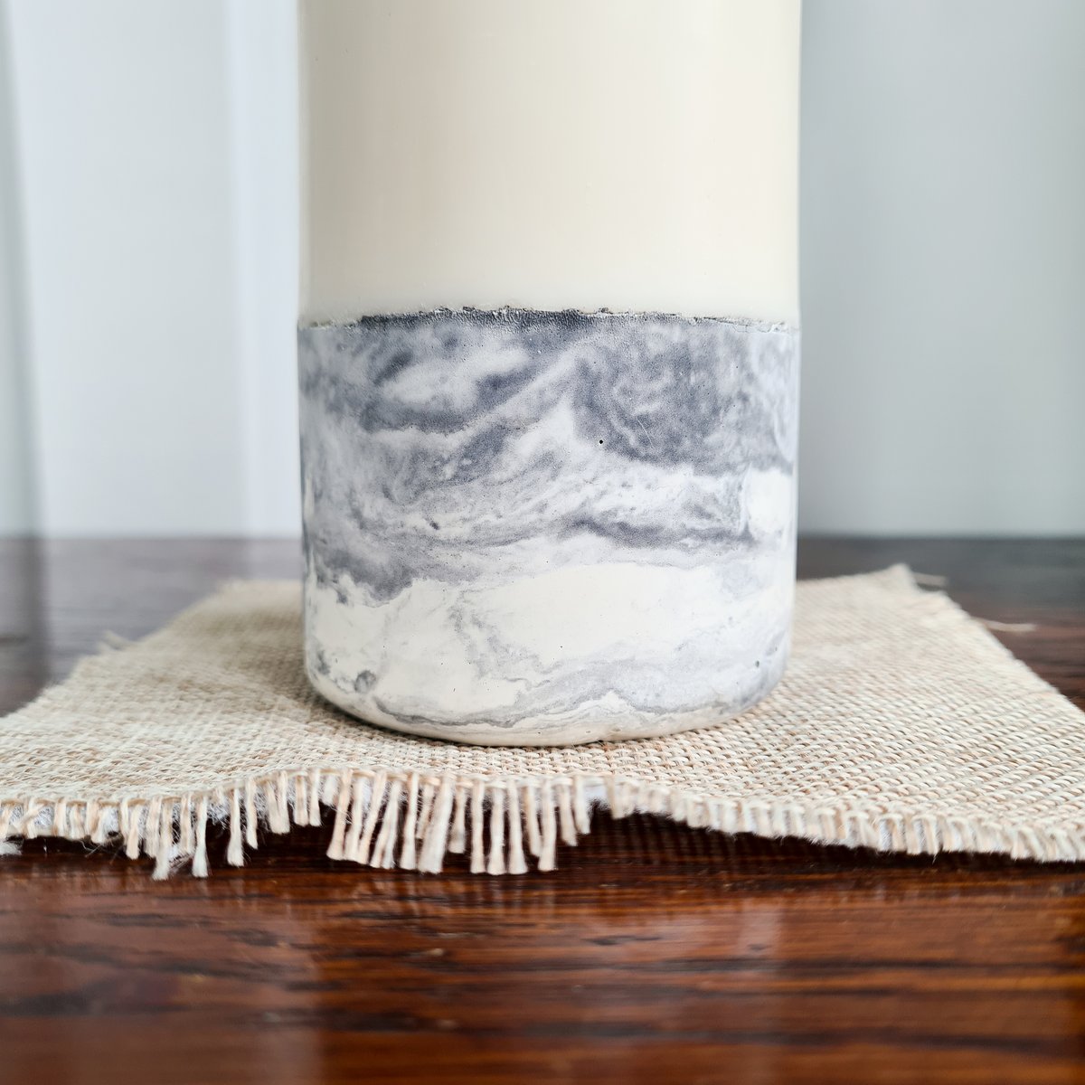 Marble Concrete Candle - Grey & White