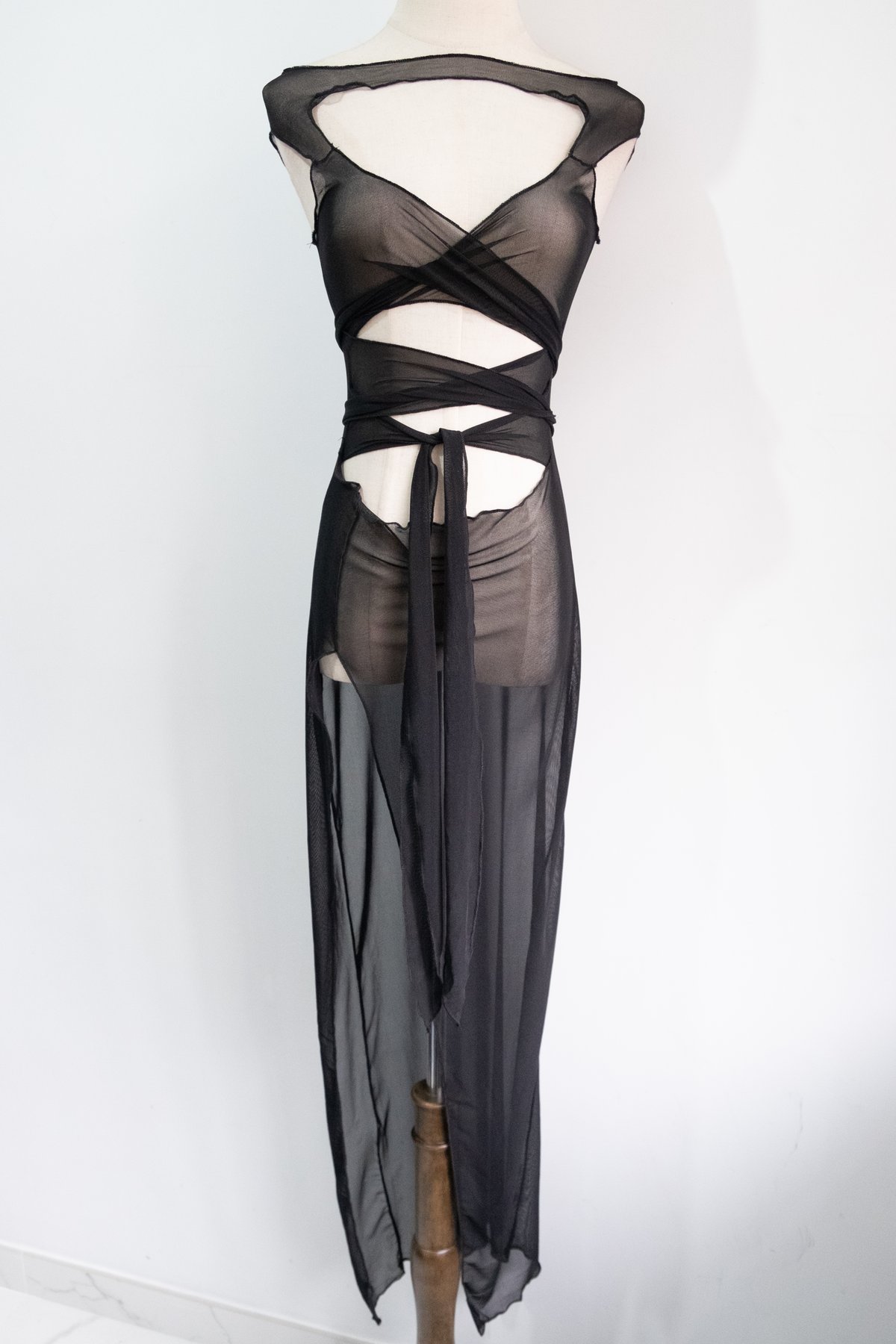 Image of SAMPLE SALE - Unreleased Sheer lace Up Dress