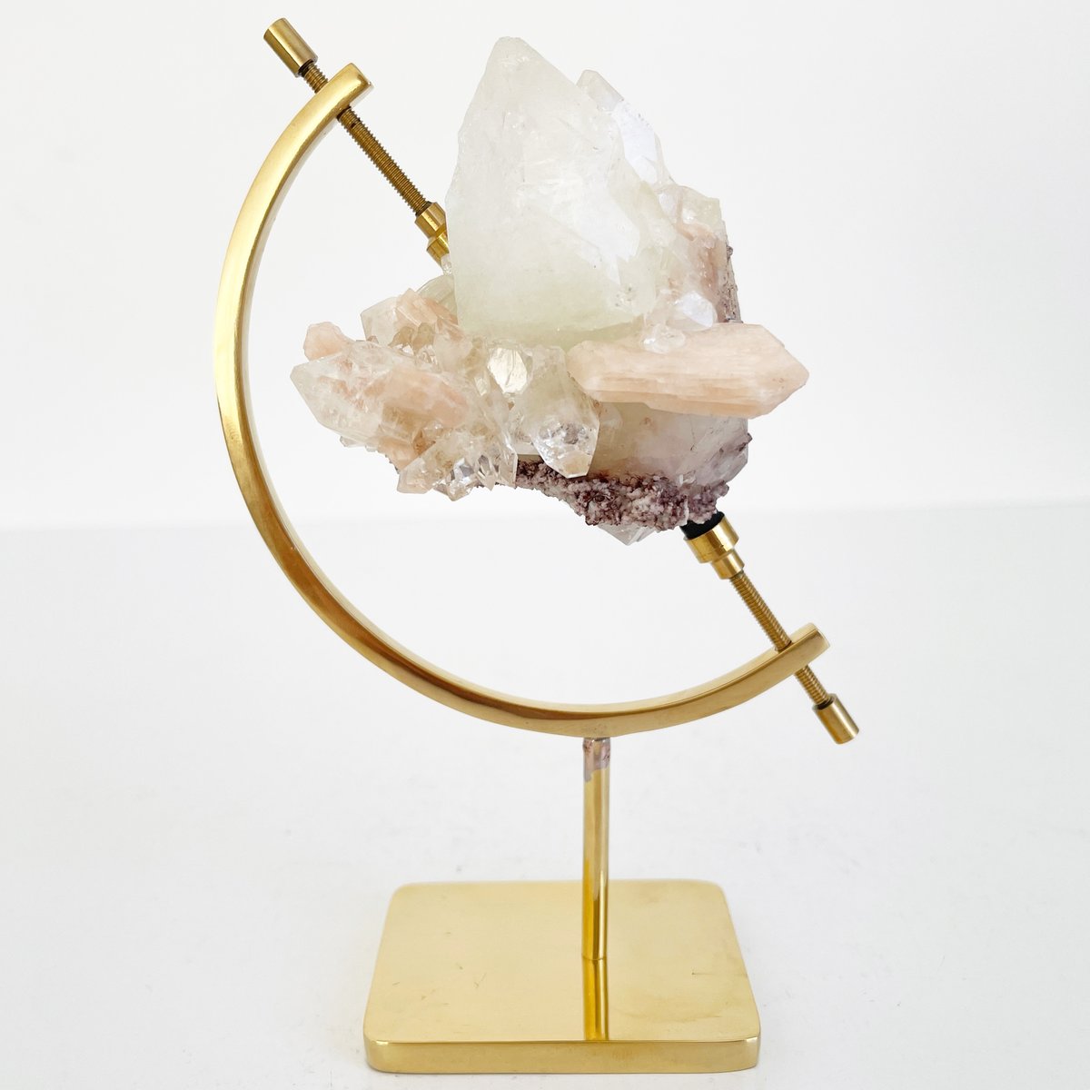 Apophyllite no.62 + Brass Arc Stand | Vintau