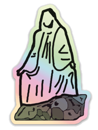 Mary on the Mountain Holographic Sticker 