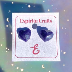 hypnotiqqq resin jewel heart studs 💜