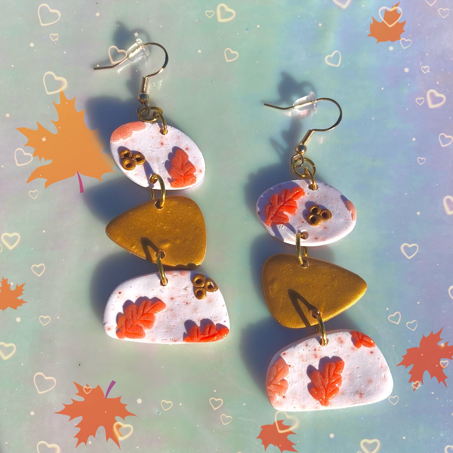 fall slab pebble earrings 🍁